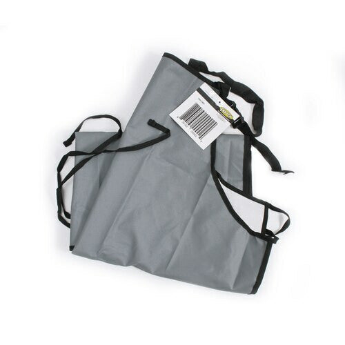 EZ Care Rubberized Grooming Apron, Grey Folded