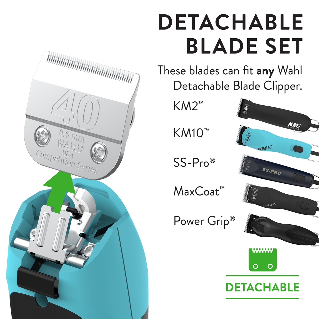 Wahl Competition Series Blade, Size 40 Detachable Blades