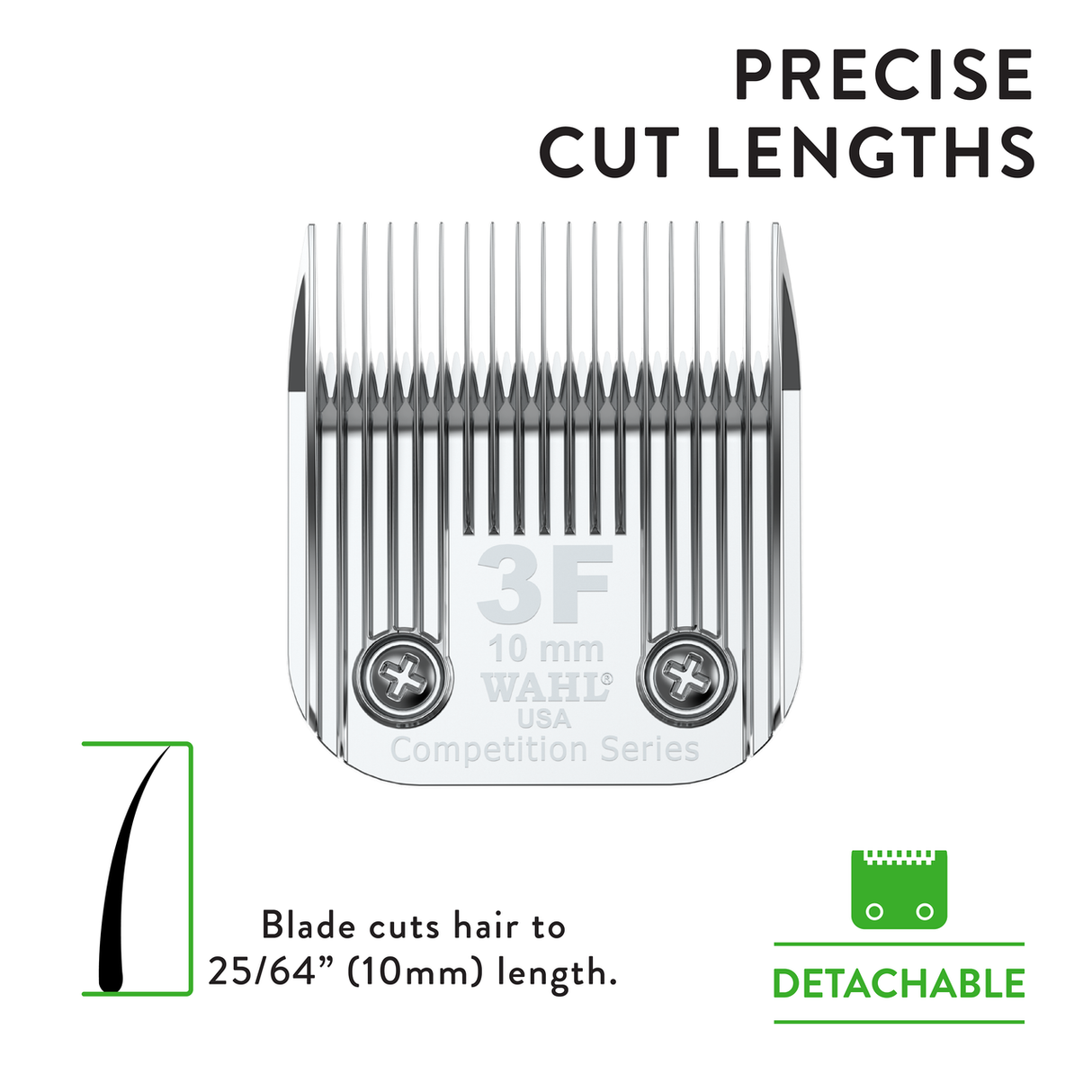 Wahl Competition Series Blade, Size 3F Infographic