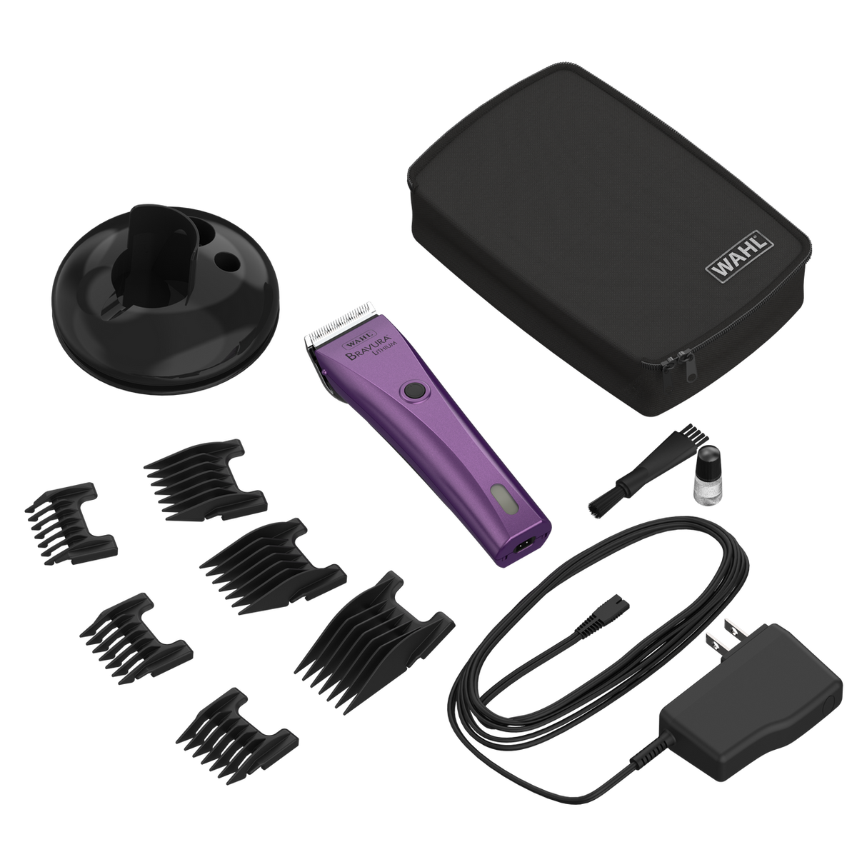Wahl Bravura Lithium 5-in-1 Clipper, Purple - Included Components
