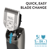Wahl Bravura Lithium 5-in-1 Clipper, Gunmetal - Quick Blade Change