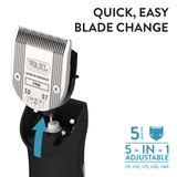 Wahl Chromado Lithium 5-in-1 Clipper, Black and Chrome - Blade