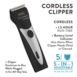 Wahl Chromado Lithium 5-in-1 Clipper, Black and Chrome - Clipper Specs