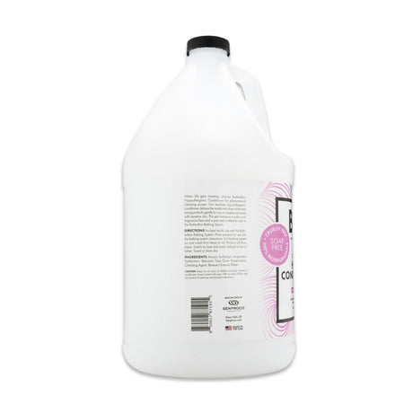Side view of BatherBox® Hypo Conditioner gallon jug, showcasing product label with ingredients and description