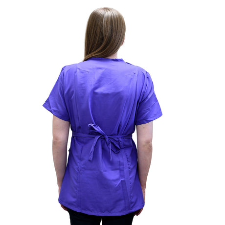 EZCare Half-Zip Tieback Smock Purple