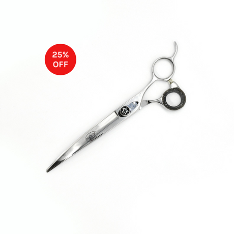 Closed view of Monk Black 7.5" Curved Shear with 25% off sale badge