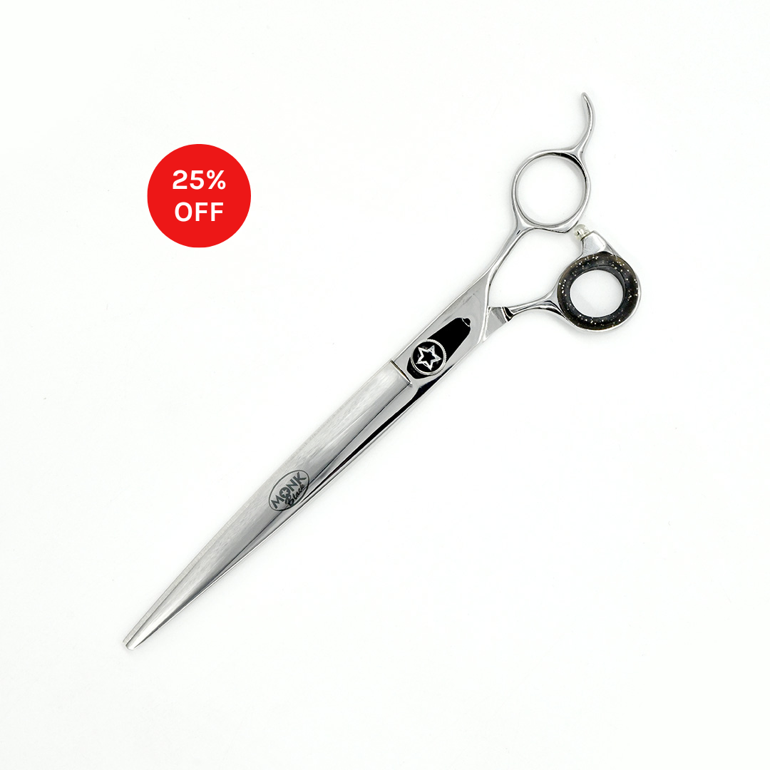 Closed view of Monk Black 8.5" Straight Shear with 25% off sale badge