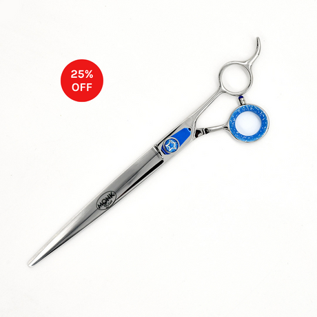 Closed view of Monk Blue 8.5" Straight Shear with 25% off sale badge