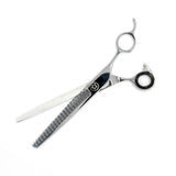 Open view of Monk Black 8.25" 21-Tooth Blending Shear