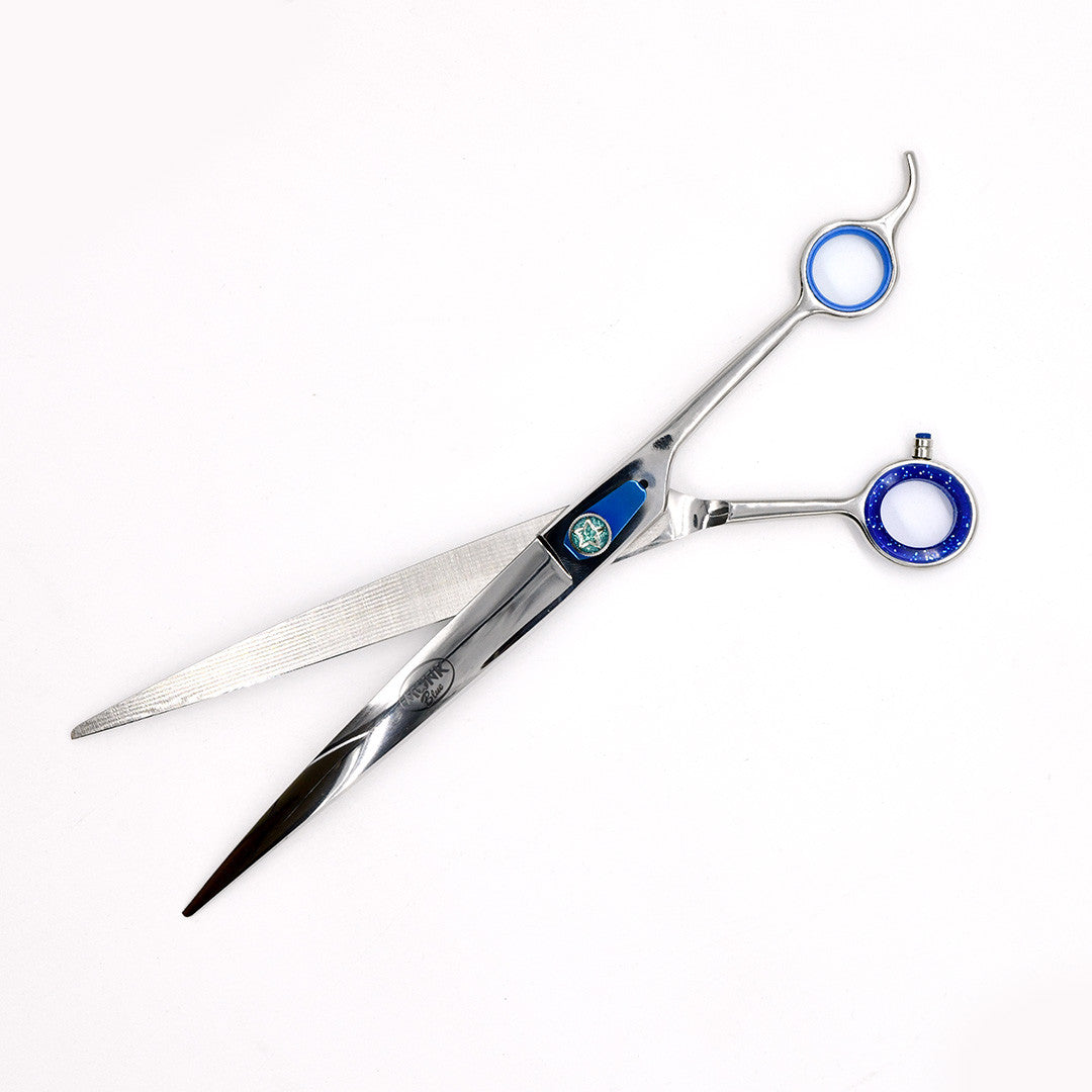 Open view of Monk Blue 10" Curved Shear
