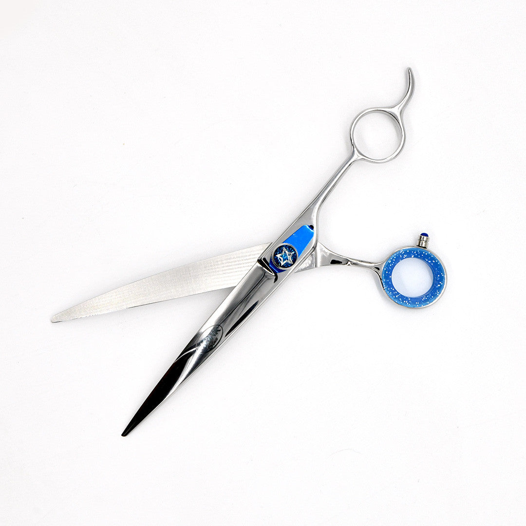 Open view of Monk Blue 7.5" Curved Shear