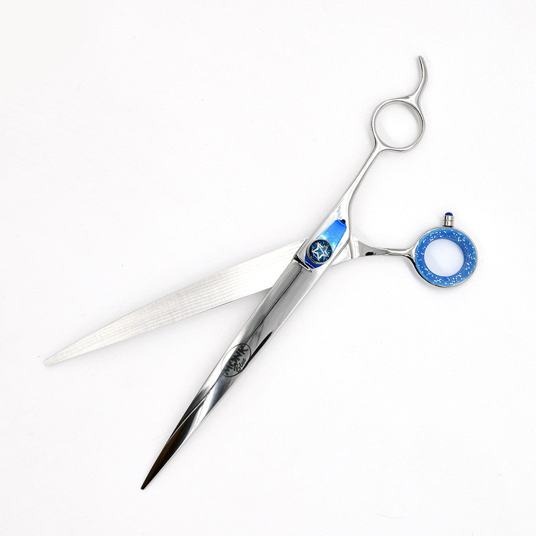 Open view of Monk Blue 8.5" Curved Shear