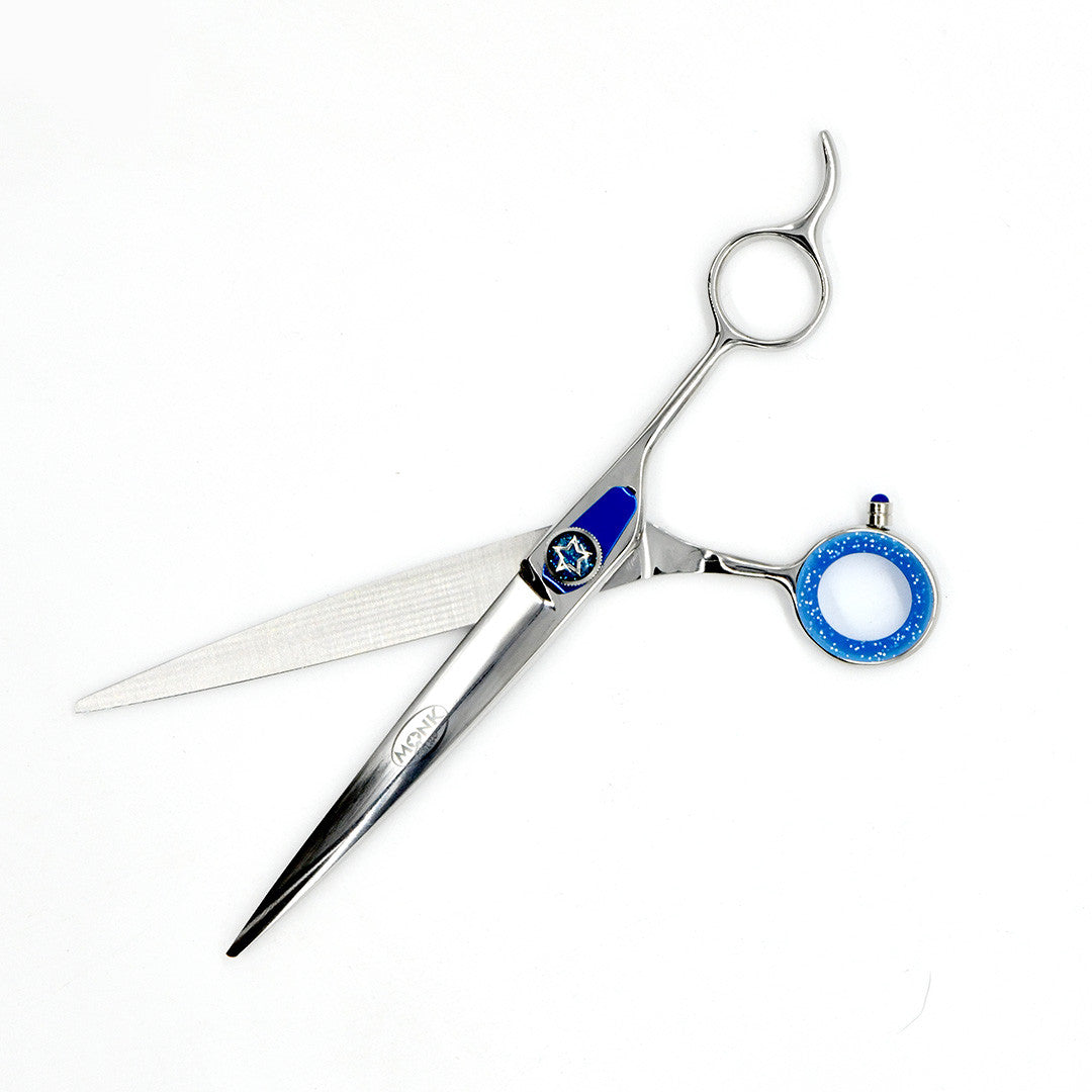 Open view of Monk Blue 7.5" Straight Shear