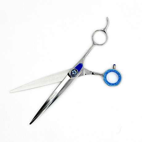 Open view of Monk Blue 7.5" Straight Shear