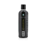 Side view of Petology Coconut Water Hydrating Shampoo 16 oz bottle, showcasing Petology logo, product features and UPC code