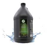 Gallon jug of Petology Sensitive Therapeutic Shampoo, emerging from a splash of clear water