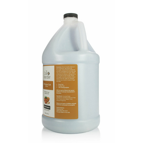 Right side view of The Coat Handler All-Purpose Coat Conditioner gallon jug, showcasing directions and ingredients