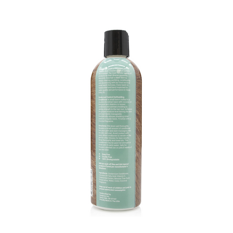 Back view of The Coat Handler Undercoat Control DeShedding Conditioner 16 oz bottle, showcasing product label with ingredients and description