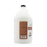 Left side view of The Coat Handler Undercoat Control DeShedding Conditioner gallon jug, showcasing product description