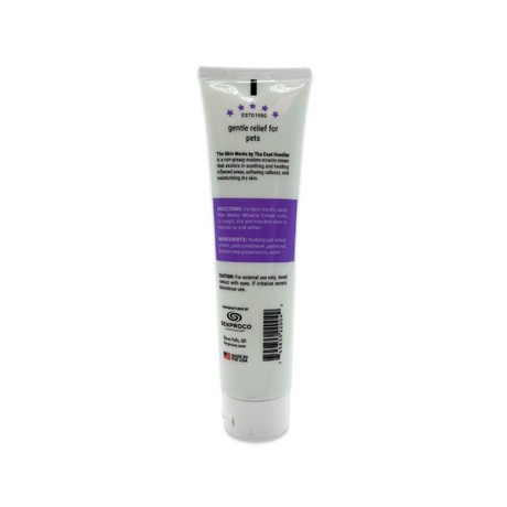 Back view of The Skin Works 4 oz tube, showcasing product label with ingredients and directions