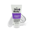 2 oz tube of The Skin Works displayed with a soft, creamy lotion texture in the background