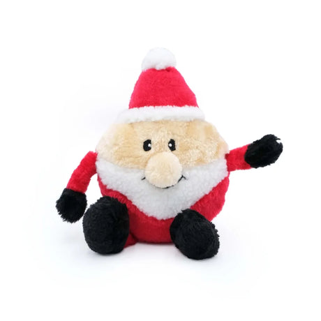 ZippyPaws Holiday Brainey Santa Toy shown on white background