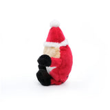 Side view of ZippyPaws Holiday Brainey Santa Toy on white background