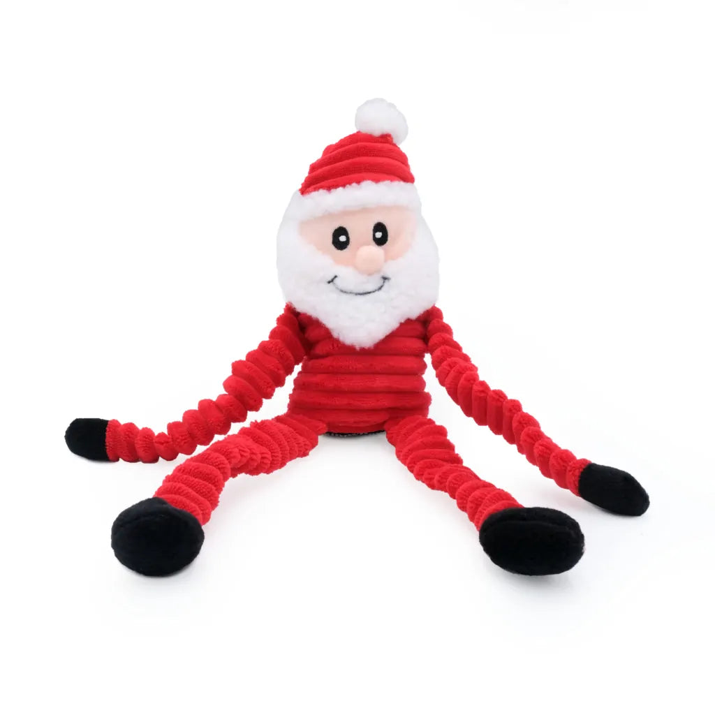 Small ZippyPaws Santa Holiday Crinkle Toy shown on white background