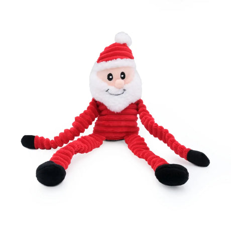 Small ZippyPaws Santa Holiday Crinkle Toy shown on white background