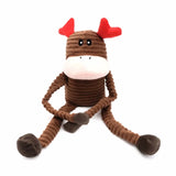 Large ZippyPaws Reindeer Holiday Crinkle Dog Toy shown on white background