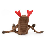 Back view of Large ZippyPaws Reindeer Holiday Crinkle Dog Toy on white background