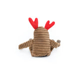 Back view of Small ZippyPaws Reindeer Holiday Crinkle Dog Toy on white background