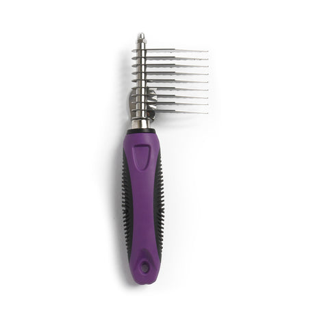 SureGrip Dematting 9 Blade Comb with Thumb Rest for Dog Coats - Side view