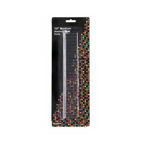 SureGrip Dog Grooming Comb, Medium, 10 inches - Packaging