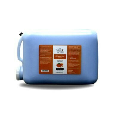 5 gallon jug of The Coat Handler All-Purpose Coat Conditioner, showcasing product label with ingredients and description