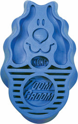 KONG ZoomGroom Rubber Curry Brush for Dogs, Boysenberry