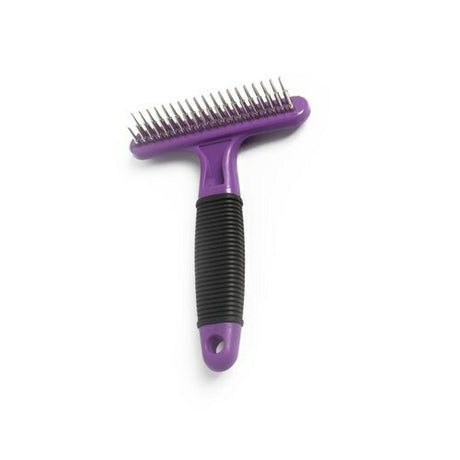 SureGrip Dog Undercoat Rake, Double Row - Side View