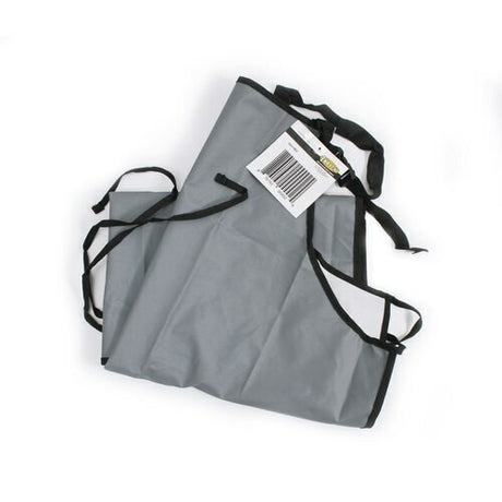 EZ Care Rubberized Grooming Apron, Grey Folded