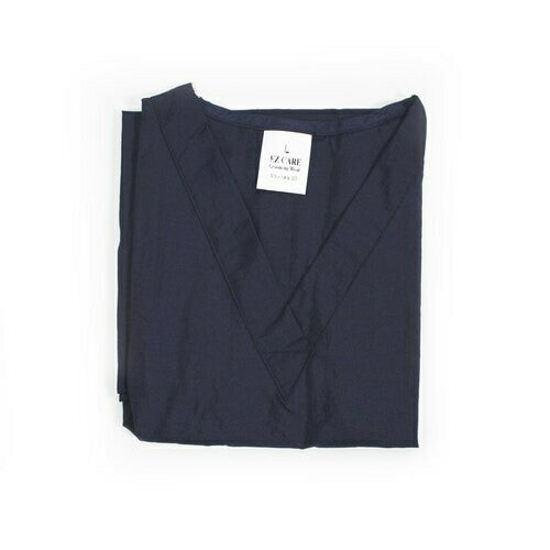 EZ Care V-Neck Grooming Top, Navy Blue Folded