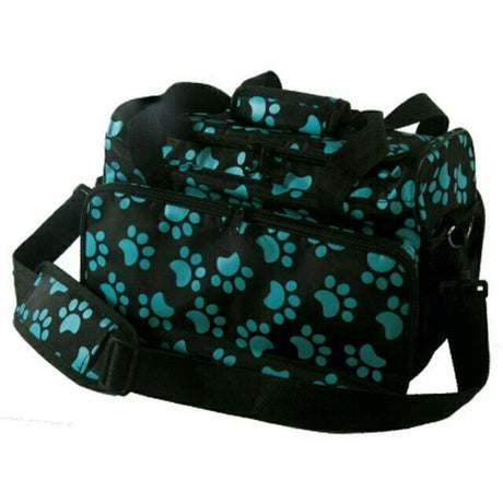 Wahl Paw Print Tote Bag, Black with Turquoise Paws