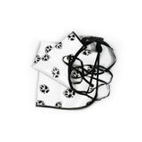 EZ Care Vinyl Grooming Apron, White with Paw Prints Folded