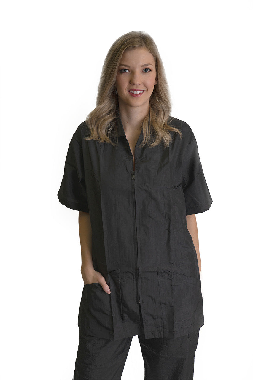 EZ Care Grooming Jacket Black  on Model Front