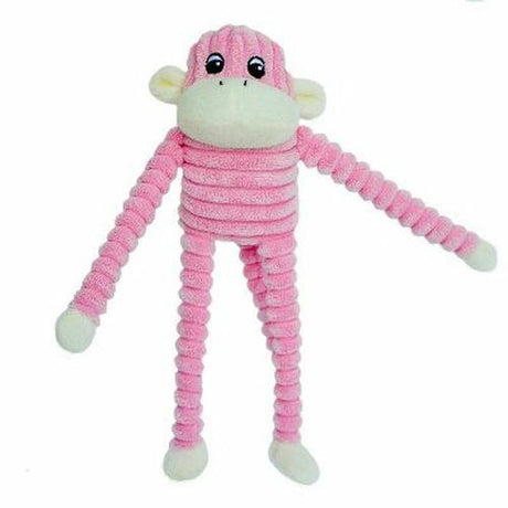 Zippy Paws Crinkle Monkey Dog Toy, Pink