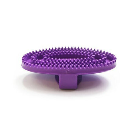 SureGrip Oval Rubber Curry Brush with Strap for Pets - Side