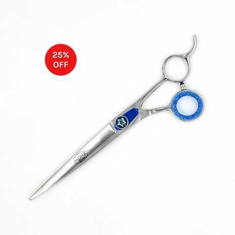 Closed view of Monk Blue 7.5" Straight Shear with 25% off sale badge
